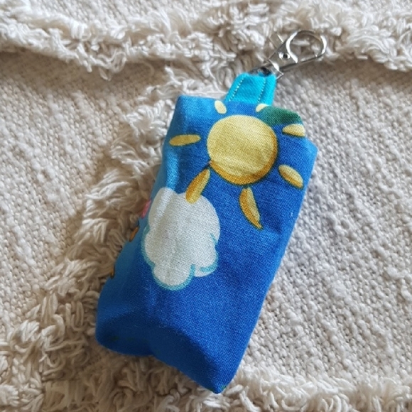 Doggy Poo Bag Blue & Yellow Disney Winnie The Pooh Tigger & Roo Handsewn Pouch - Picture 3 of 4